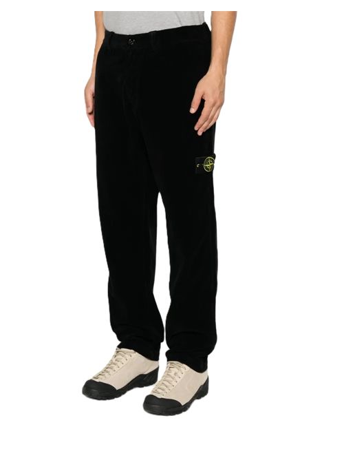 Pantaloni a coste neri Stone Island | L2S15 3100059 S0212V0029 BLACK